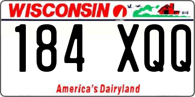 WI license plate 184XQQ