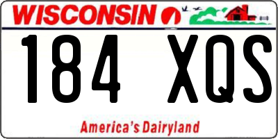 WI license plate 184XQS