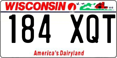 WI license plate 184XQT