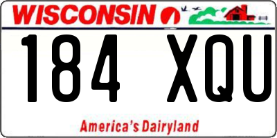WI license plate 184XQU