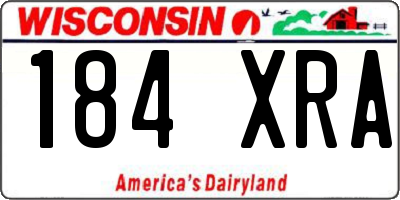 WI license plate 184XRA