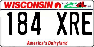 WI license plate 184XRE