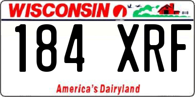 WI license plate 184XRF