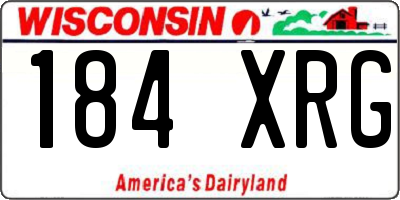 WI license plate 184XRG