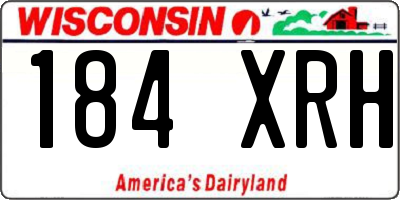 WI license plate 184XRH