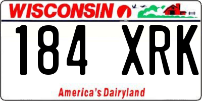 WI license plate 184XRK