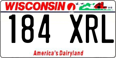 WI license plate 184XRL