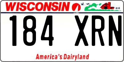 WI license plate 184XRN