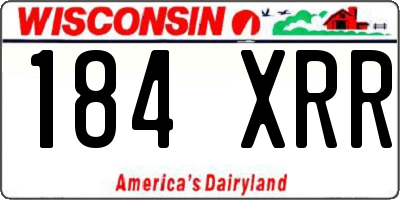WI license plate 184XRR