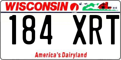 WI license plate 184XRT