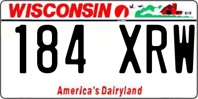 WI license plate 184XRW