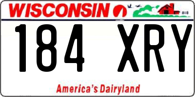 WI license plate 184XRY