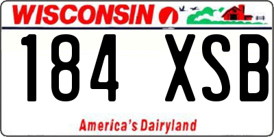WI license plate 184XSB