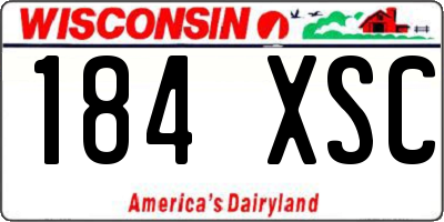 WI license plate 184XSC