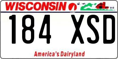 WI license plate 184XSD