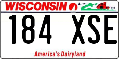 WI license plate 184XSE