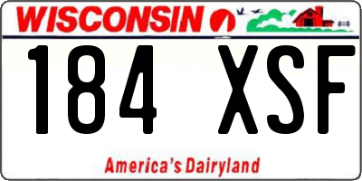WI license plate 184XSF