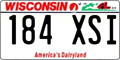 WI license plate 184XSI