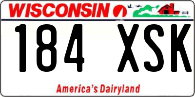 WI license plate 184XSK