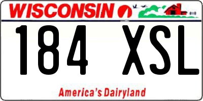 WI license plate 184XSL