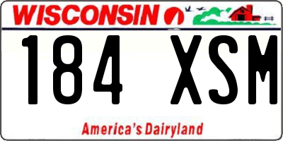 WI license plate 184XSM
