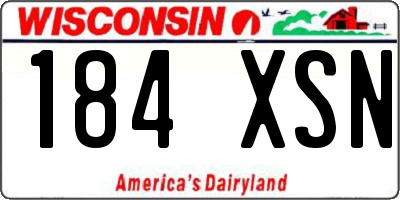 WI license plate 184XSN