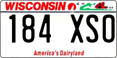 WI license plate 184XSO
