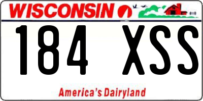 WI license plate 184XSS