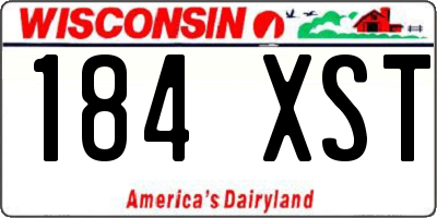 WI license plate 184XST