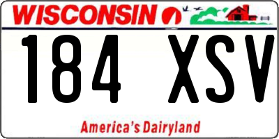 WI license plate 184XSV