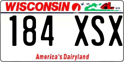 WI license plate 184XSX