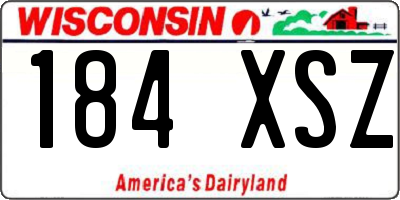 WI license plate 184XSZ