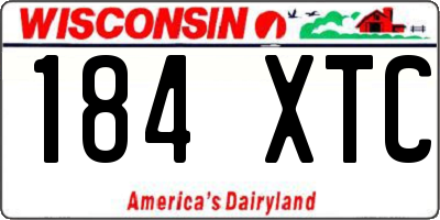 WI license plate 184XTC