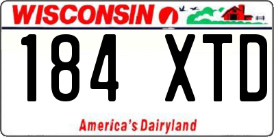 WI license plate 184XTD