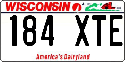 WI license plate 184XTE