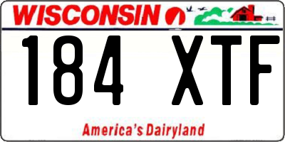 WI license plate 184XTF