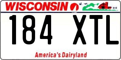 WI license plate 184XTL