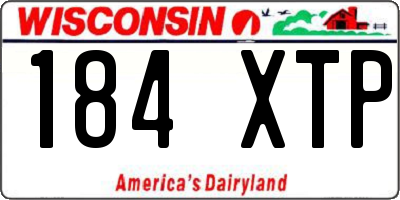 WI license plate 184XTP
