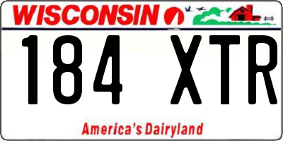 WI license plate 184XTR