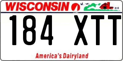 WI license plate 184XTT