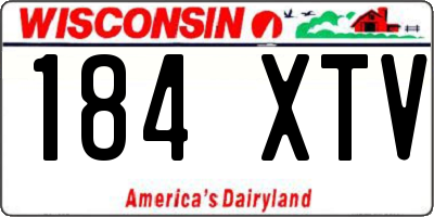 WI license plate 184XTV
