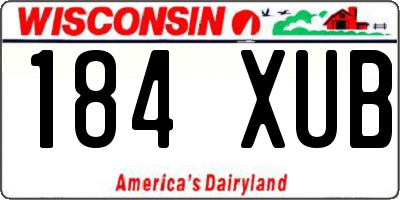 WI license plate 184XUB