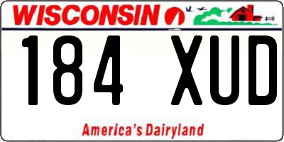 WI license plate 184XUD