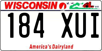 WI license plate 184XUI