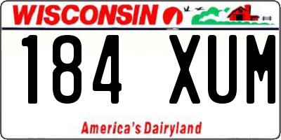 WI license plate 184XUM