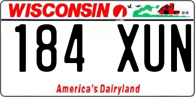 WI license plate 184XUN
