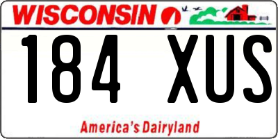WI license plate 184XUS