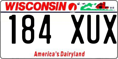 WI license plate 184XUX
