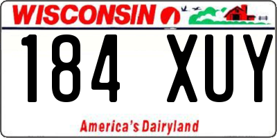 WI license plate 184XUY