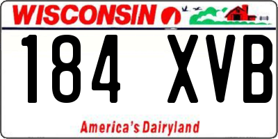 WI license plate 184XVB